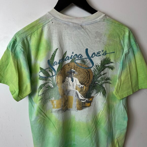 Vintage 90s Jamaica Joe's T Shirt Womens Green White Medium M USA Single Stitch - Picture 14 of 16